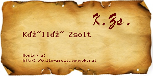 Kálló Zsolt névjegykártya